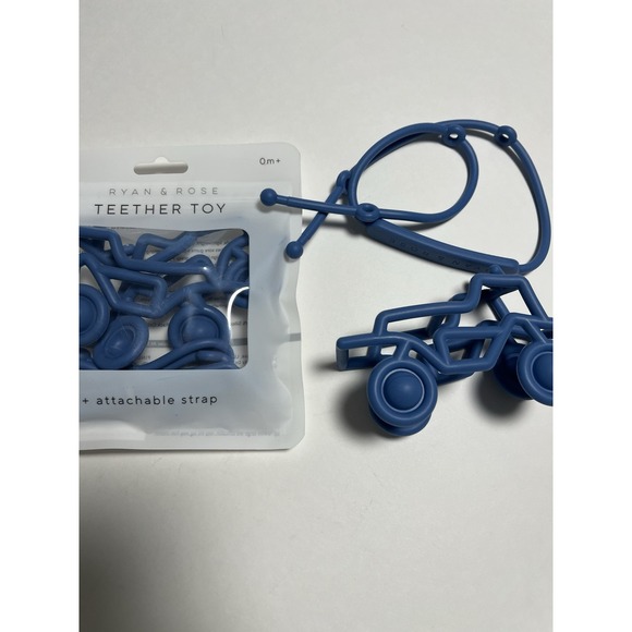 Other - Ryan & Rose NEW Sealed Teether Toy Blue Truck Pop Wheels W/strap Dishwasher Safe